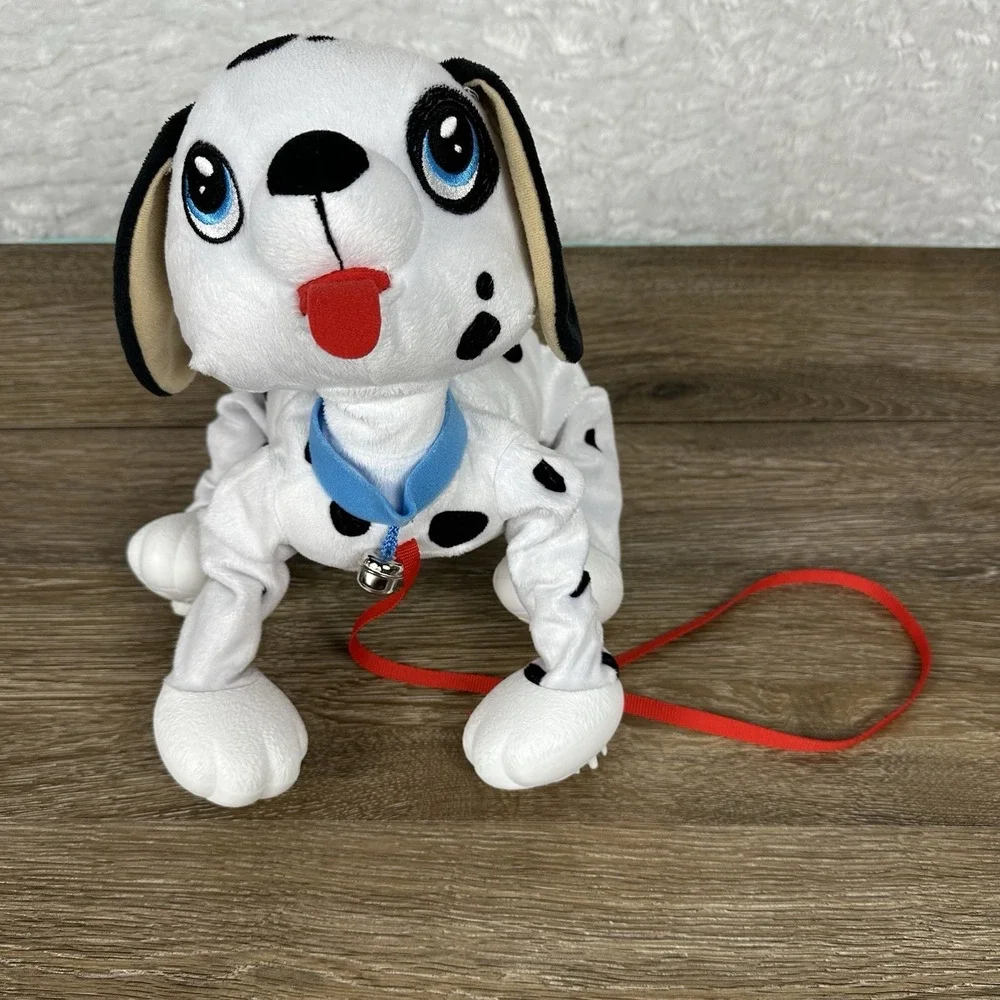 Peppy Pets Dalmatian Walking Dog Plush Toy Leash Battery Operated Kids